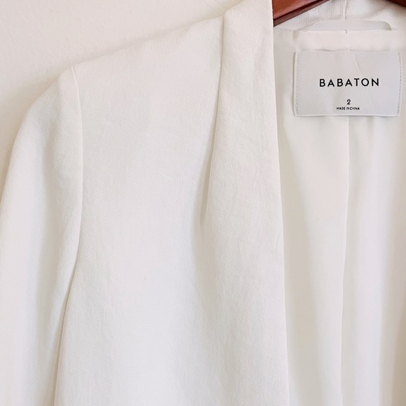 EUC! Aritzia BABATON Keith Blazer Open Front Power Jacket in White Size 2 - Picture 11 of 13